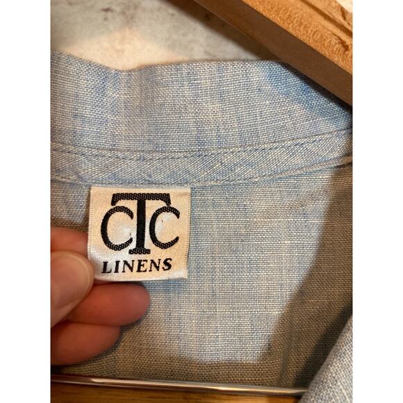 CTC Linens Top Womens XL Icy Blue Lagenlook Tunic Beachy Lightweight Boxy - Picture 12 of 13